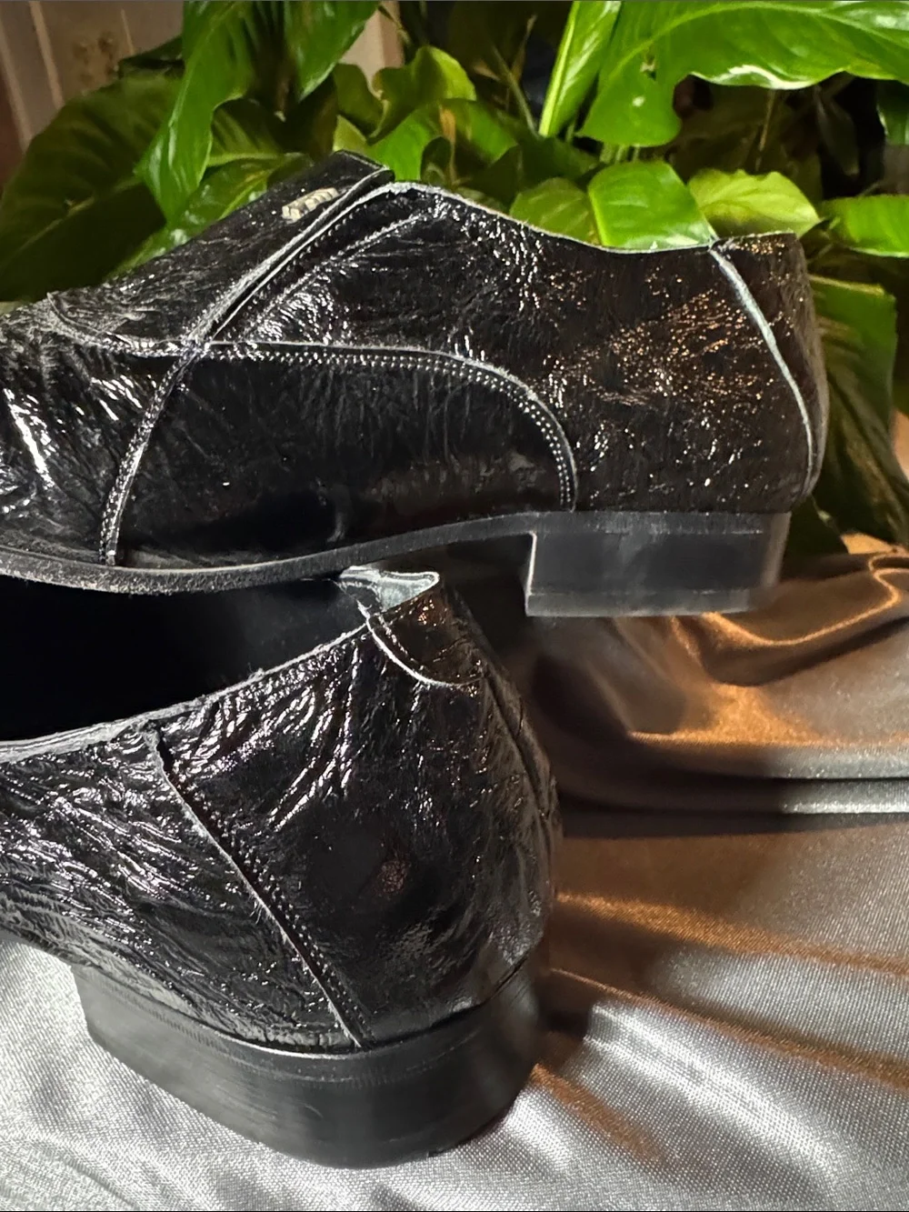 Angel Infantes Slip-On Black Patent Leather Shoes - Men's Size EU 45 / US 11.5